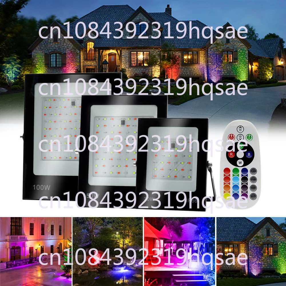 Park Landscape 200W Colorful RGB Flood Light with Remote Control 100W Color Changing LED Floodlight