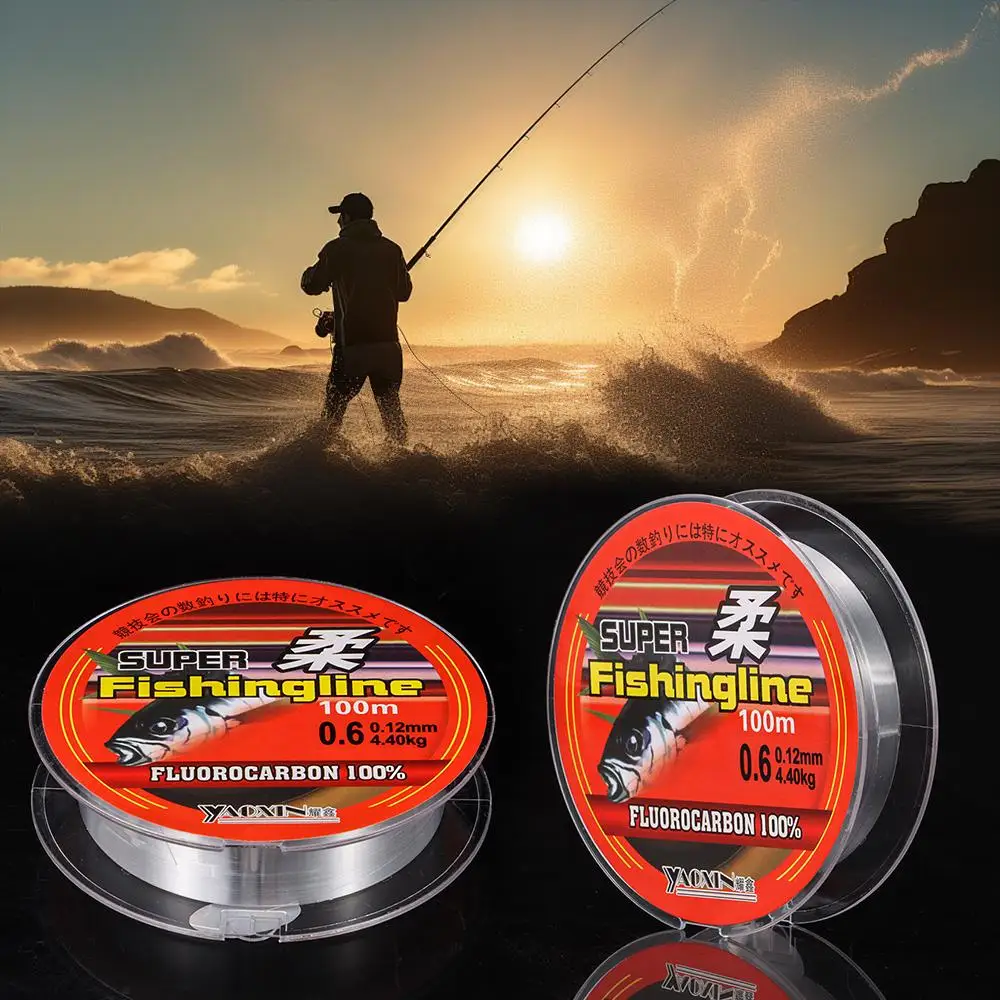 

100m 100% Fluorocarbon Durable 0.8-6LB Strong Rope Cord Tackle Wire Monofilament Nylon PA Fishing Line