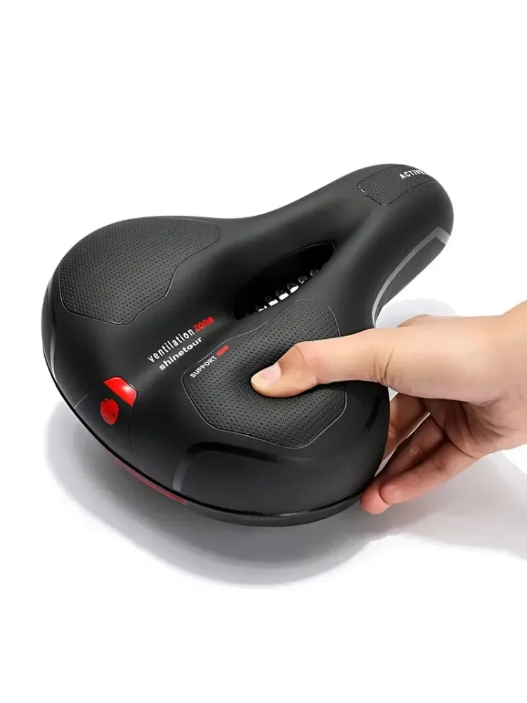 AliExpress Breathable Bicycle Seat Men Women MTB Bicycle Saddle Pad Large Ass Comfort Seat Safety Warning for MTB Mountain Road Bike