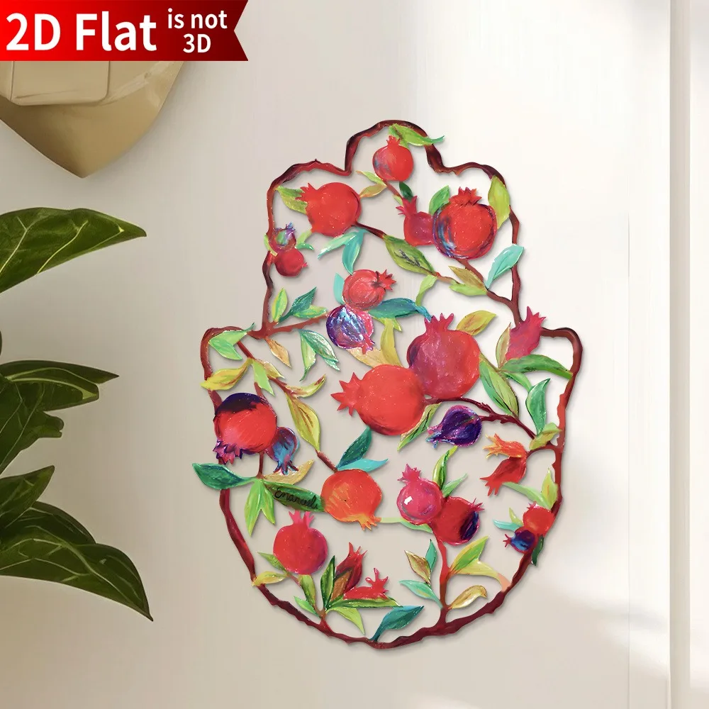 CIFBUY Hamsa Metal Wall Art Evil Eye Floral Hanging Decor For Home Living Room Scene Wall Sculpture Gift view 2
