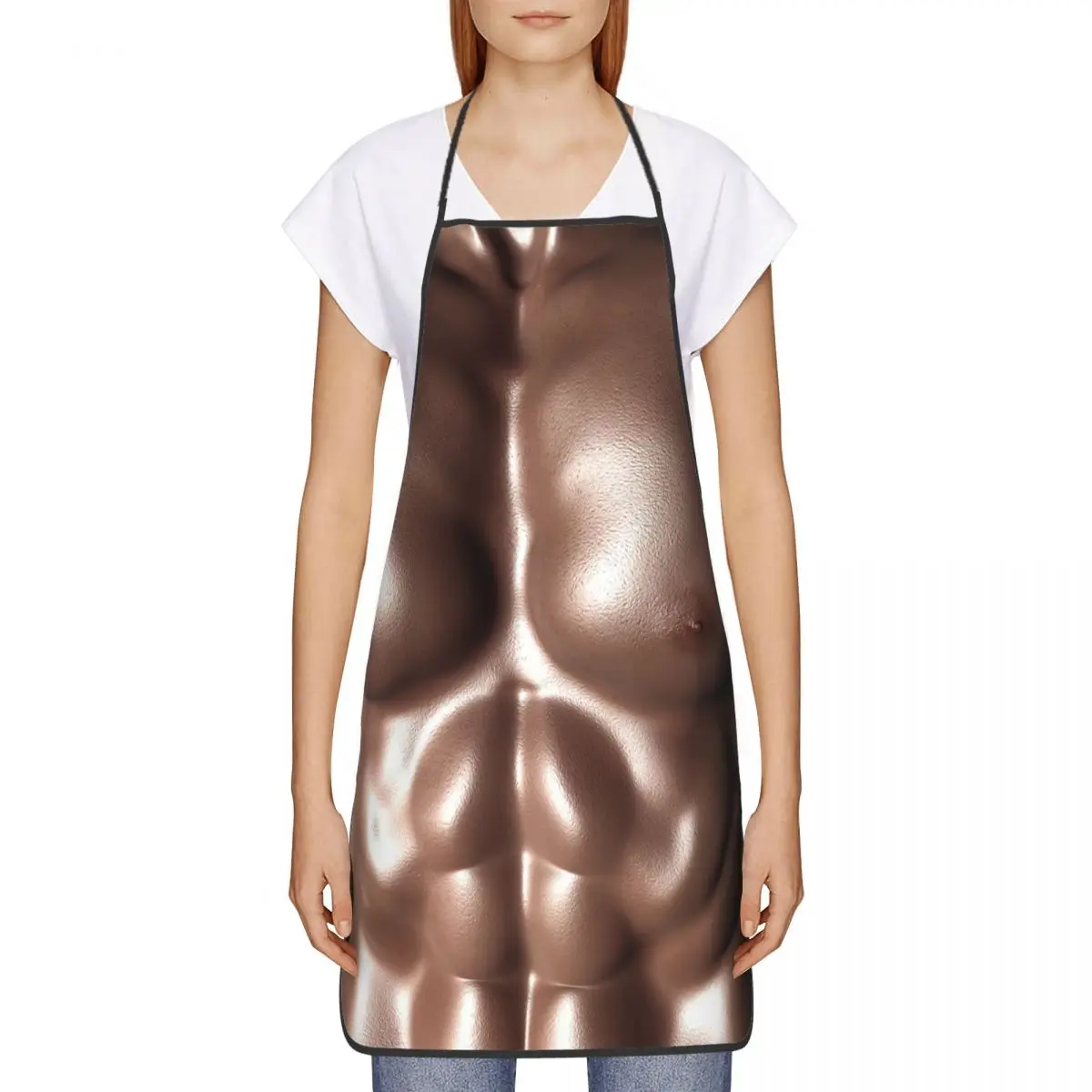 Funny Muscle Six Pack Aprons for Men Women Bodybuilder Adult Unisex Kitchen Chef Bib Tablier Cuisine Cooking Baking Painting