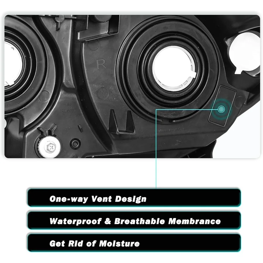 Headlight Assembly Set for 2013-2016 Nissan Pathfinder with Halogen Bulbs OEM Replacement Headlamps for Driver and Passenger Si