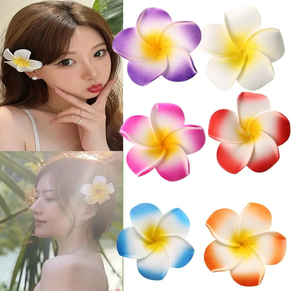 Hawaiian Artificial Egg Blossom Hair Clips Bohemia Flower Headwear Hair Barrette Hairpin Wedding Party Beach Hair Accessories