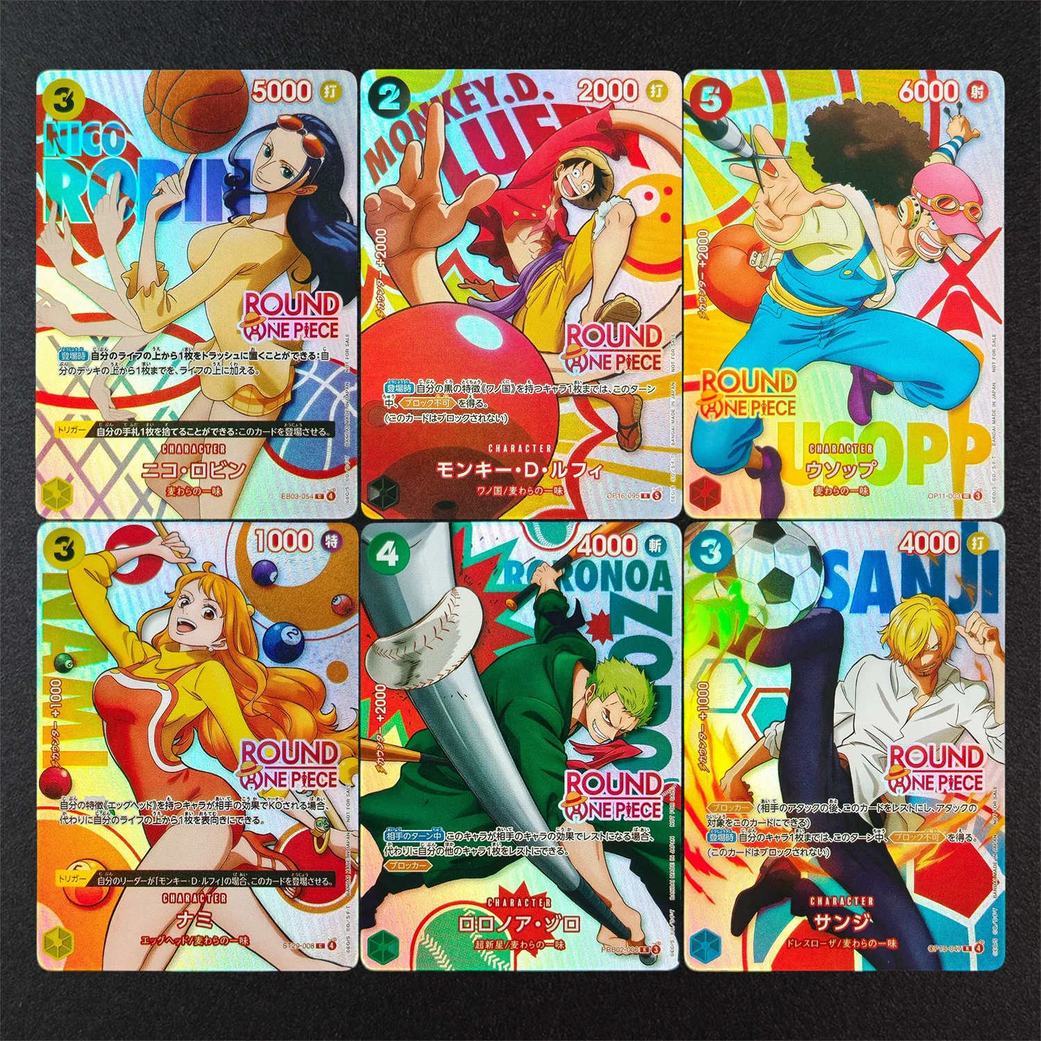 DIY One Piece Promotion Runde Japanisch-Englische Luffy Usopp Nami Chopper Franky Robin Sanji Zoro Brook Jinbe Spielkarten-Spielzeug