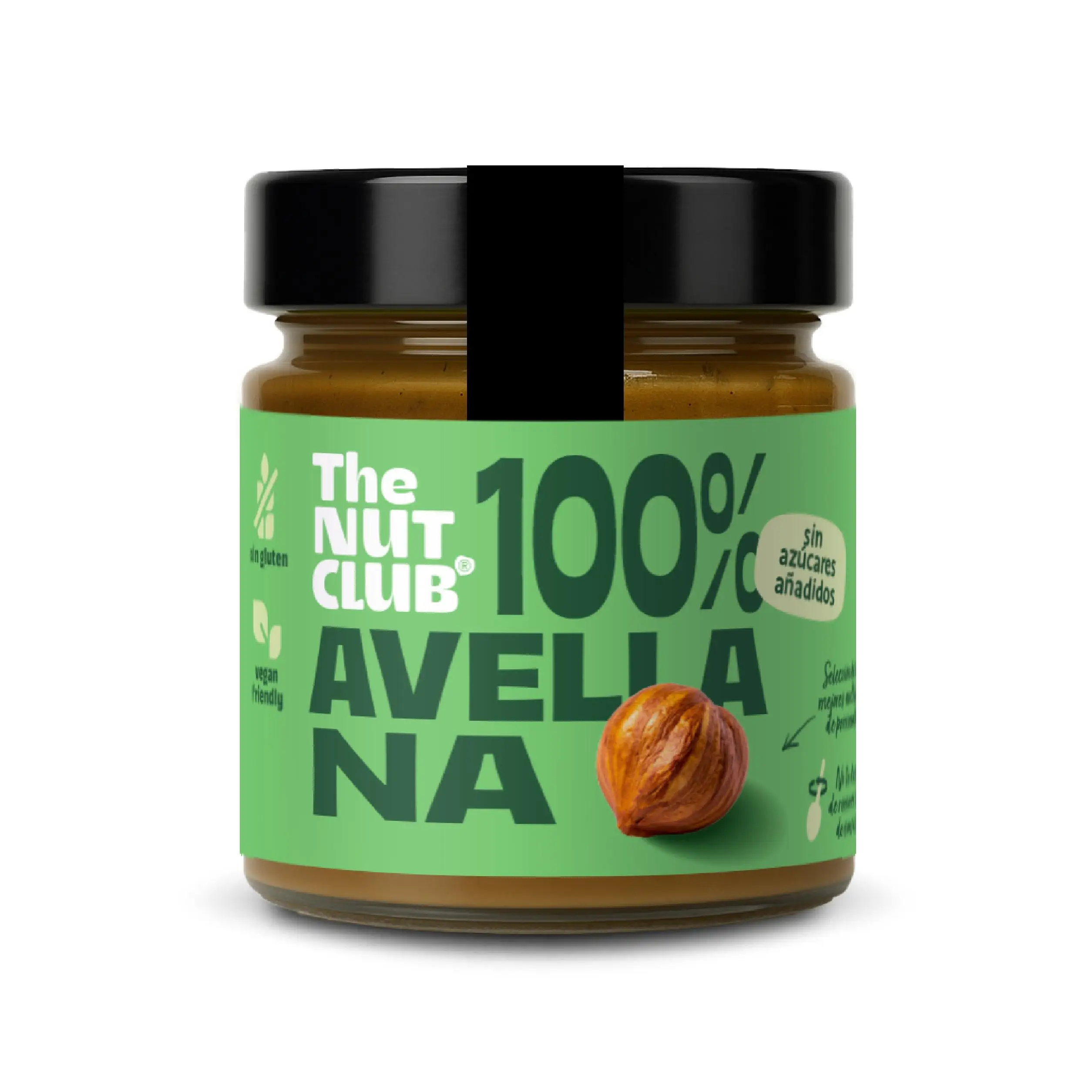 Crema de avellanas, sin gluten, fuente de proteínas, vegana, sin azúcares añadidos. 180g  The Nut Club
