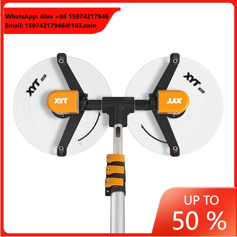X43 Double Head Automatic Solar Panel Cleaning Brush And Pole Kit Solar Panel Cleaning Rotating Brush Pv Cleaning Equipment
