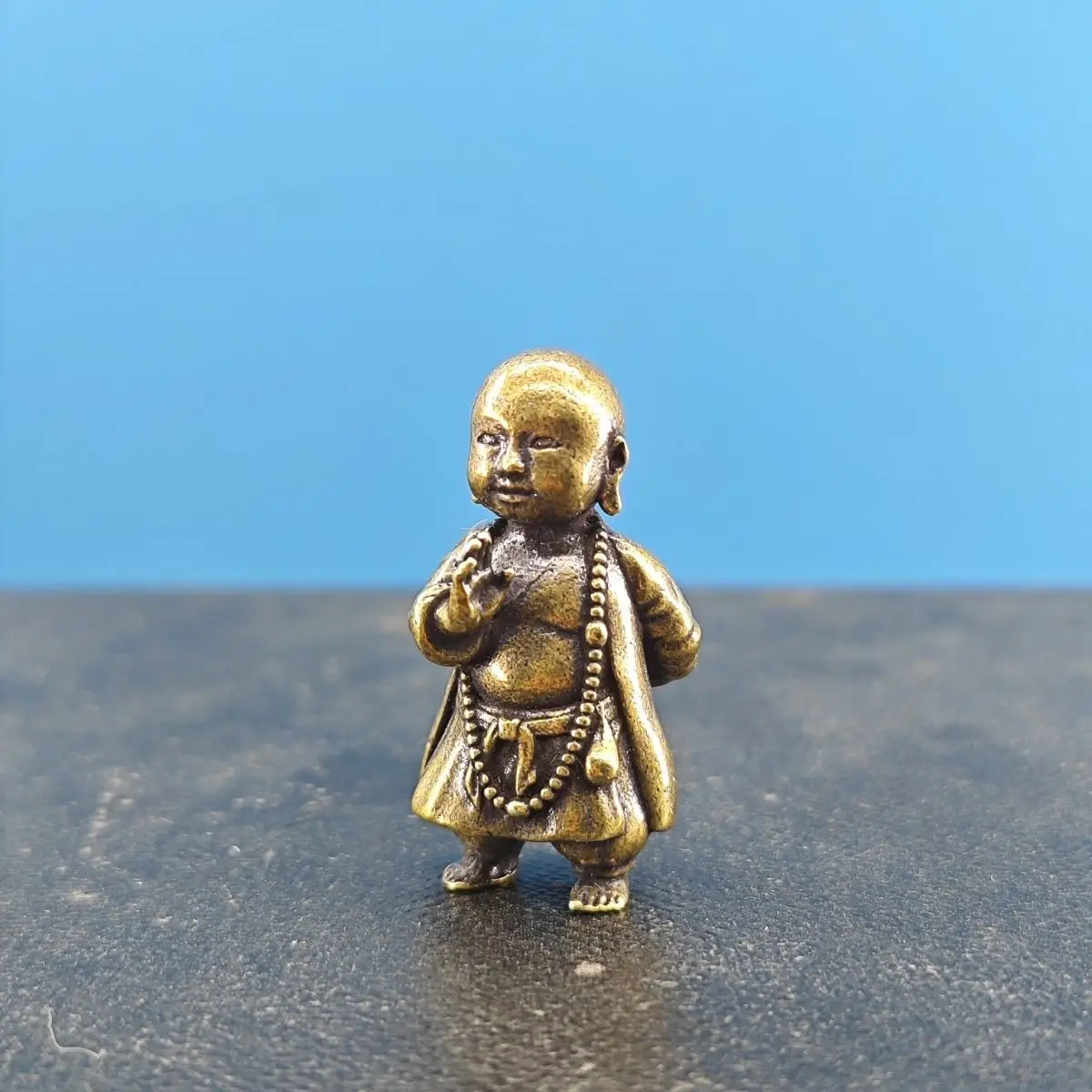 Black Myth Wukong Little Maitreya Buddha Bonze Copper Sculpture Figurines Miniatures