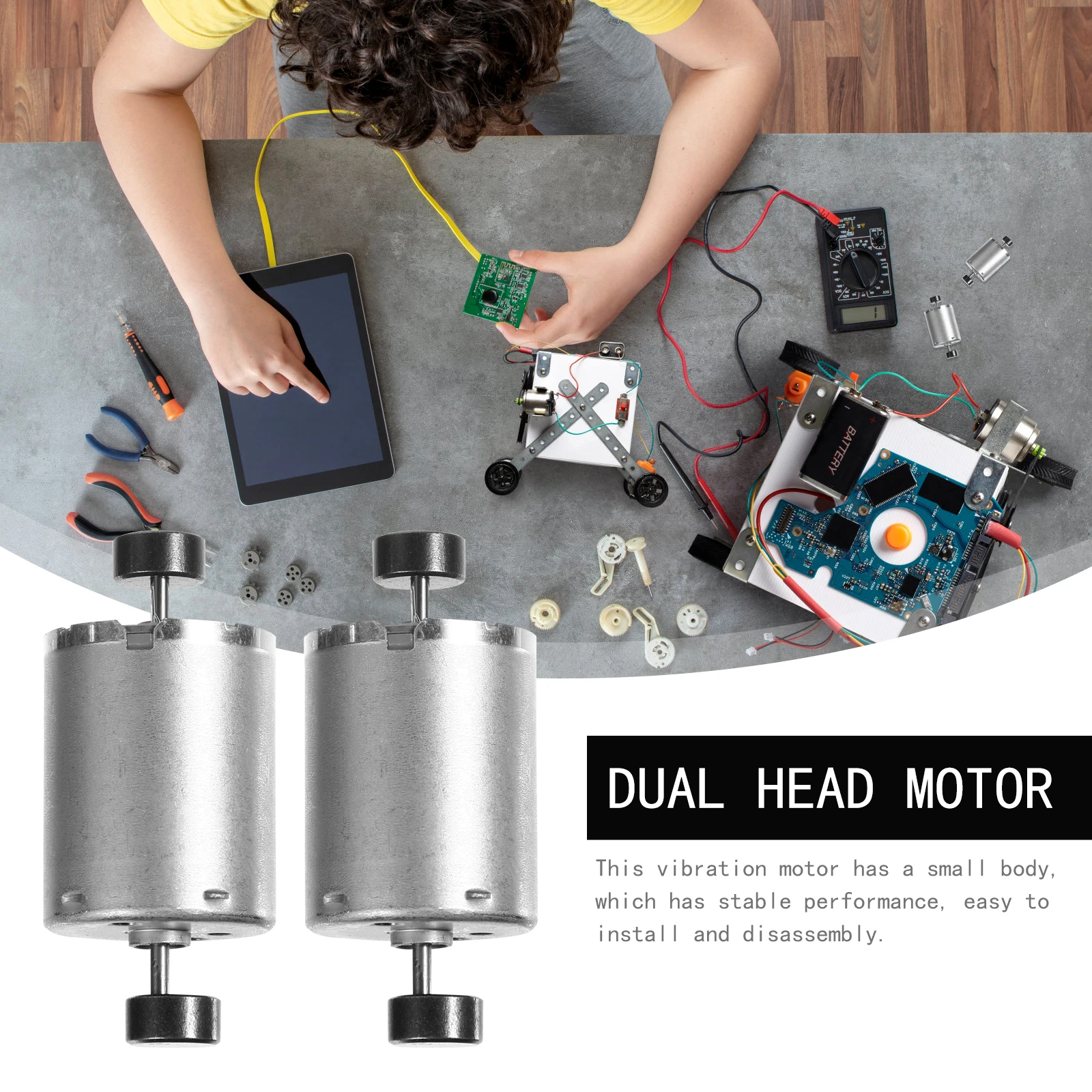 2pcs Dc Vibration Double Shaft Electric Dual Head Motor For Dc Vibration Motor Massagers Low Noise Power Efficient