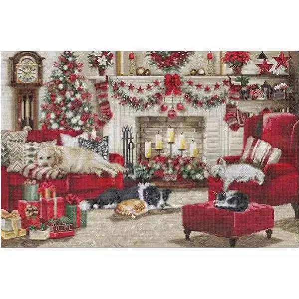 

Cute Christmas gift Craft 16CT 18CT 14CT Unprinted Embroidery Counted Cross Stitch Kits DIY Set Wall Decoration For Handmade