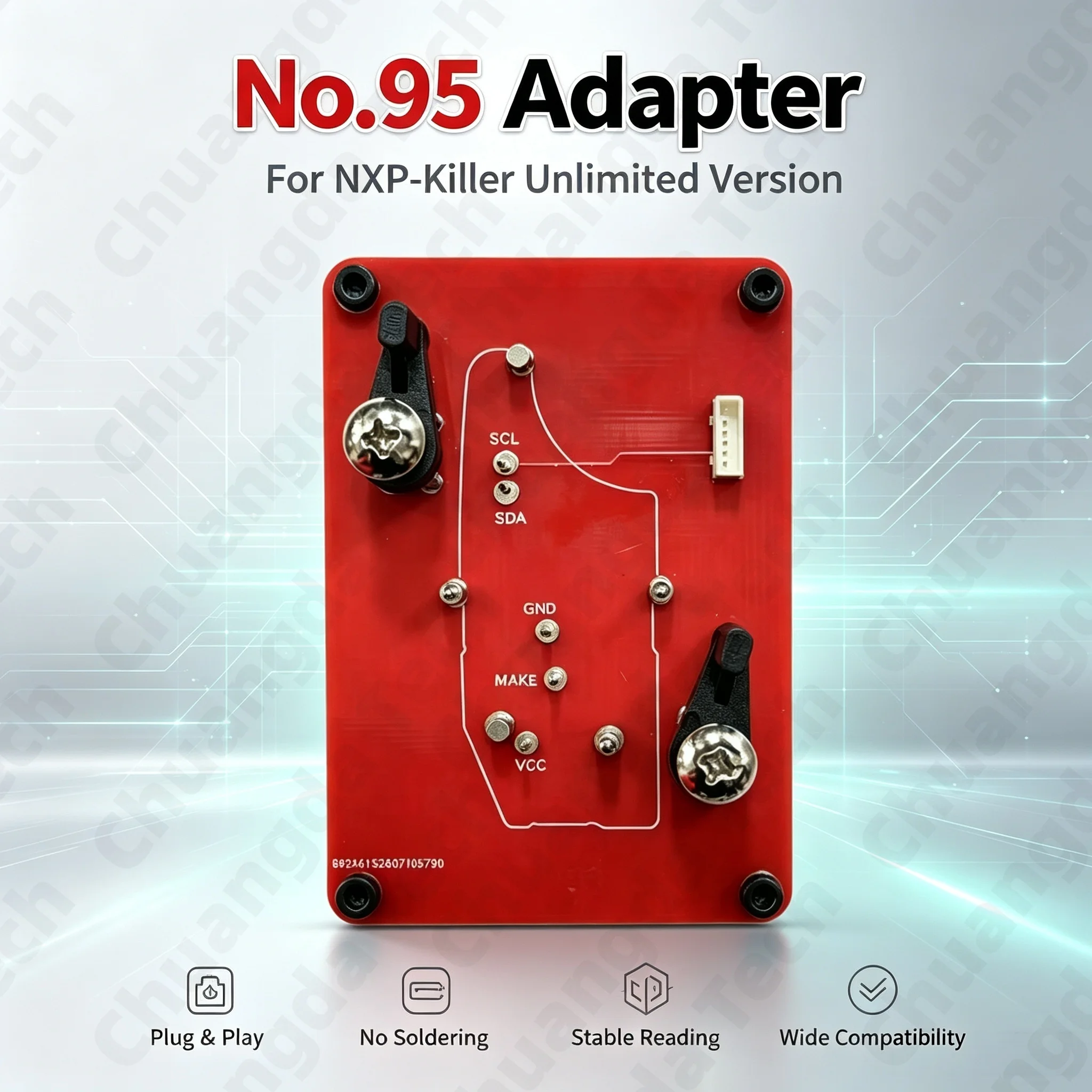 No.95, Suitable for Jeep, Suitable for Fiat Keys, Nxpkiller Reading and Copying Device Adapter Base, 4A Chip 433Mhz, Compatible with Jeep Renegade, Compatible with Fiat 500X 2016‑2018, Sip22 Key Blank