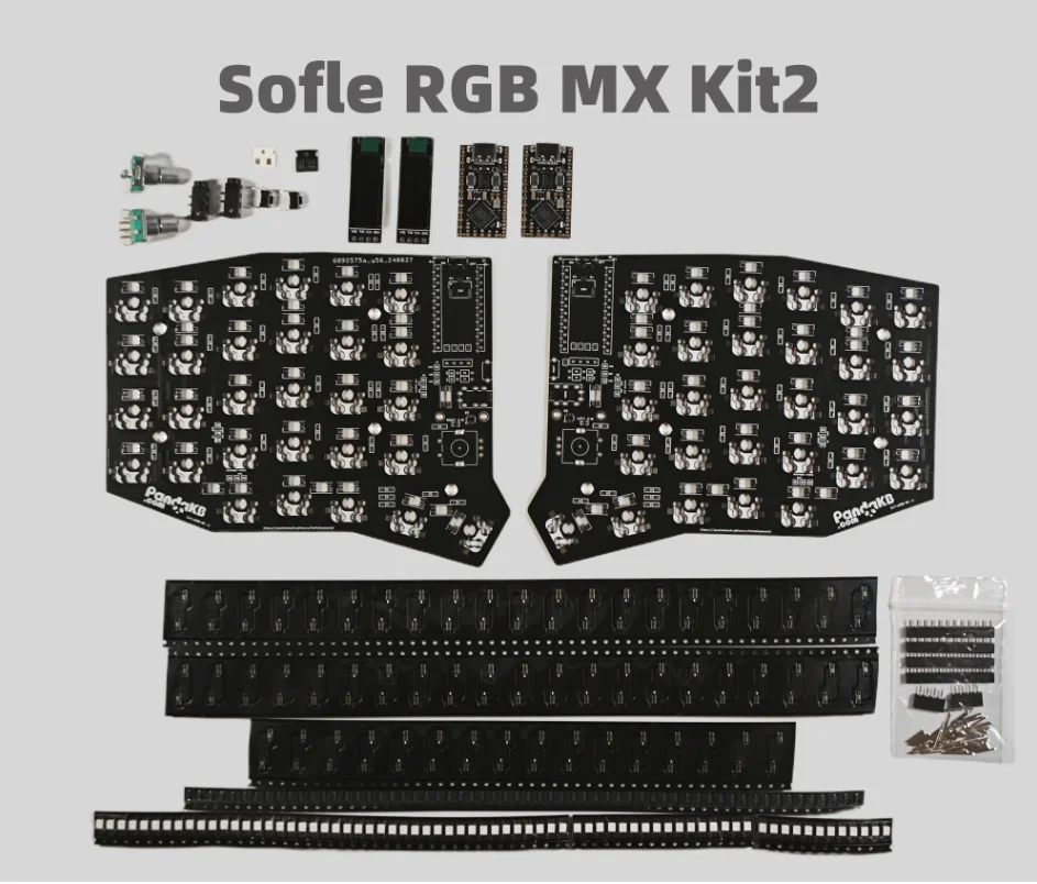 Keyboard Kit for Sofle RGB MX Axis Version DIY Split Keyboard Circuit Board Kit PCB Kit Mechanical Keyboards Assembly Parts