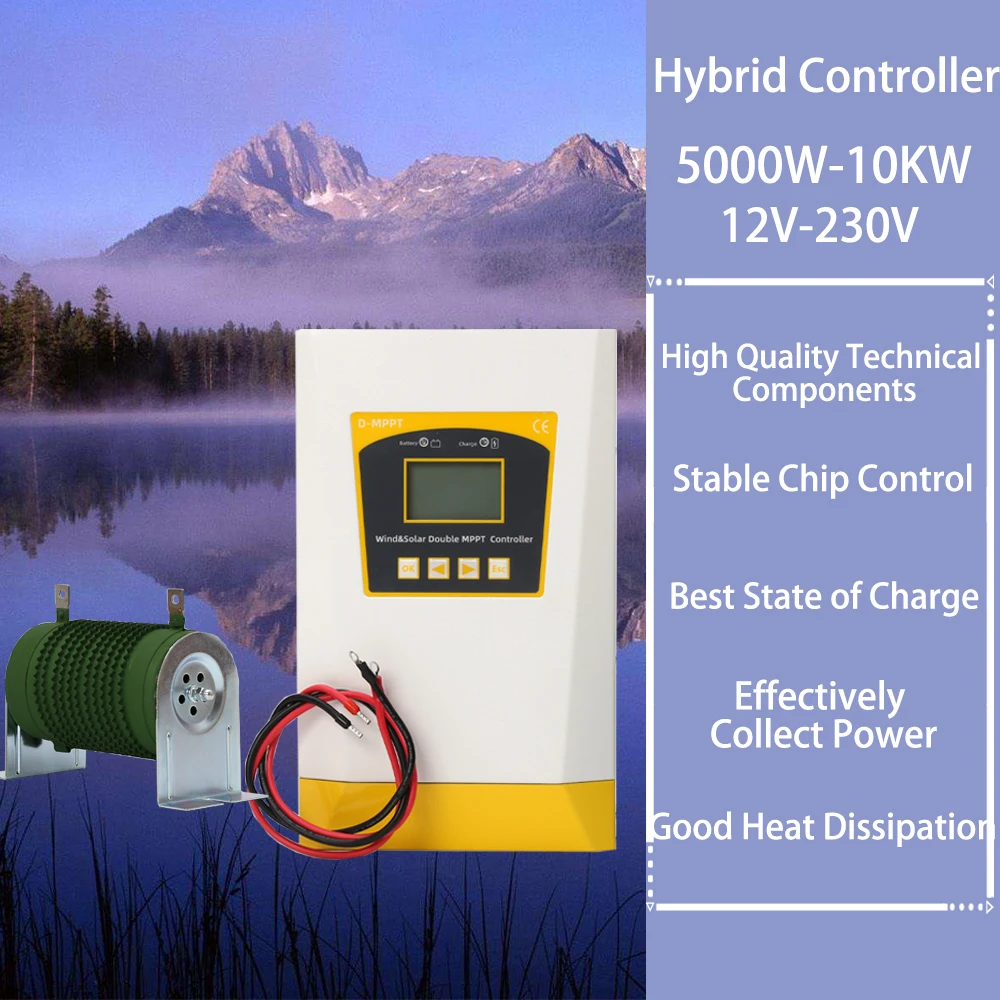 5KW Hybrid Wind Solar Controller Regulator MPPT Auto Match 12V 24V 48V Optional Bluetooth Android App For Hybrid Power System