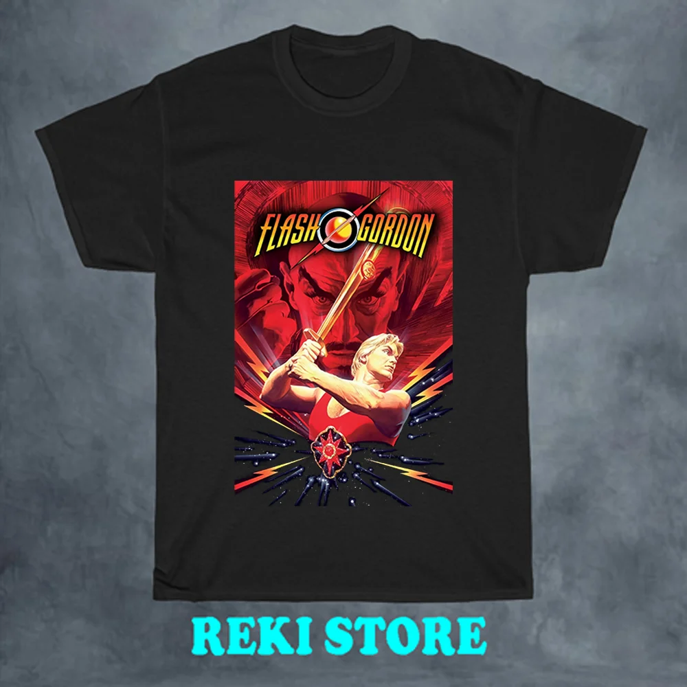 Flash Gordon Movie Men's Black T-shirt Size S-5XL