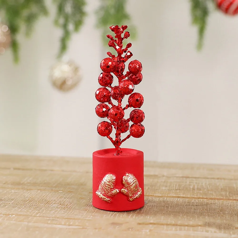 

13 Head Christmas Fruit Twig Ornament Realistic Simulation Christmas Decoration Sequins Christmas Socks/Hat