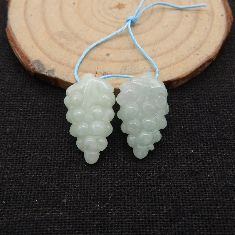 

Natural Jade Earring Accessories Luxury Sexy Young Girls Fashion Charm Elegant Women Fine Jewelry Gifts 21x12x5mm 4.7g