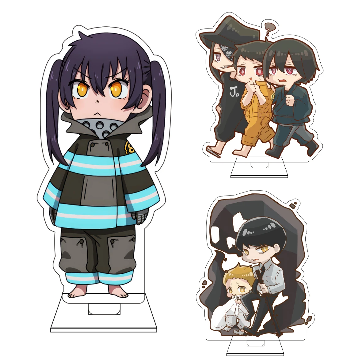 

10CM Anime ‌Fire Force Cosplay Cute Acrylic Figure Stand Plate Maki Oze Shinra Kusakabe Ornaments Gifts