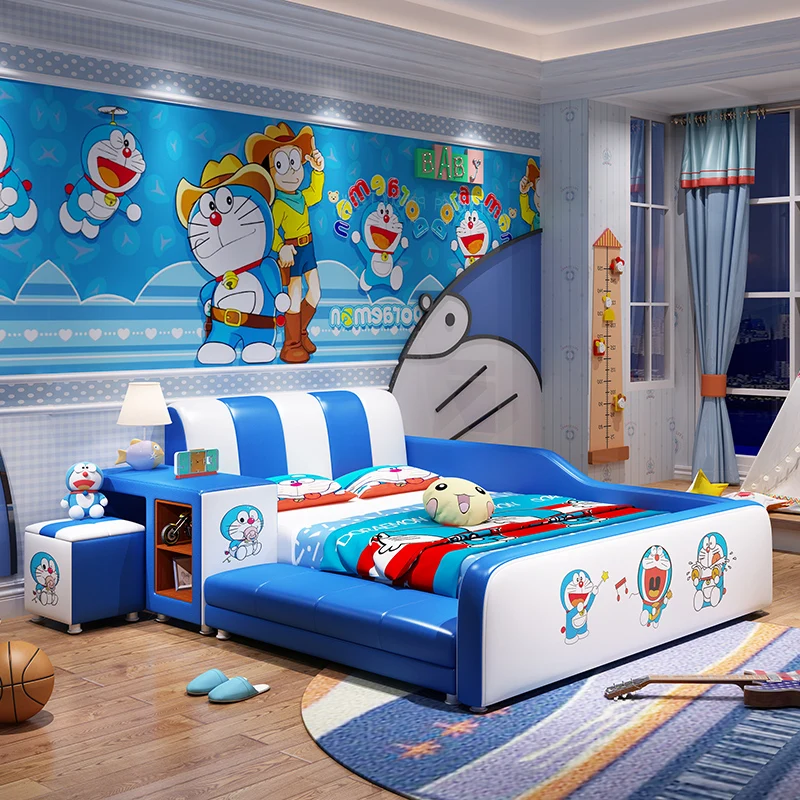 Modedesign Blue Boy Kinder bett mit Aufbewahrung shocker moderne blaue Kinder bett Zimmer möbel