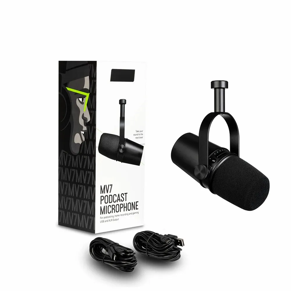 Cheaper Price MV7 Anchor Microphone Outdoor Live Broadcast Equipment Package Computer Mobile Universal Dynamic Microphone