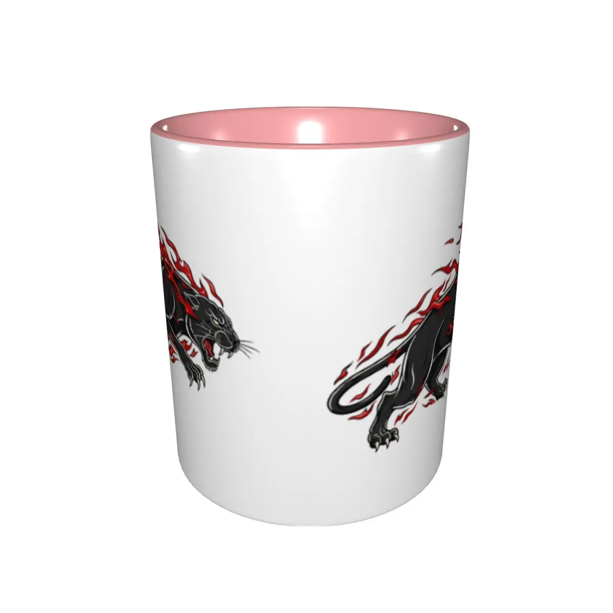 Fiery Panther Flaming Beast Mug Funny Ceramic Coffee Cups Tea Mugs Milk Cup Drinkware Gift for Friends DIY Custom
