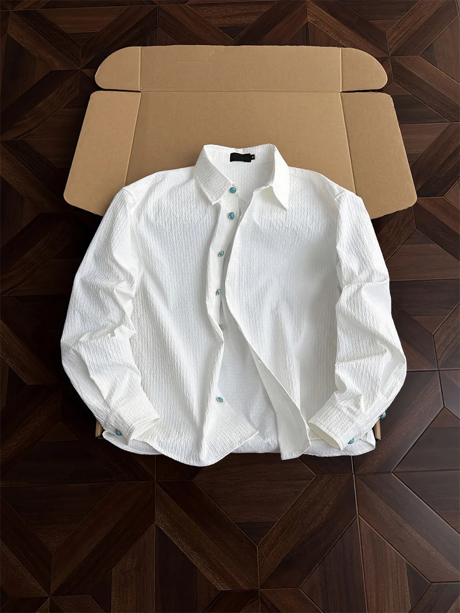 

Повседневная мужская свободная рубашка в полоску с длинным рукавом, дышащая, удобная, для весны и осени, модная верхняя одежда для молодежи, на каждый день