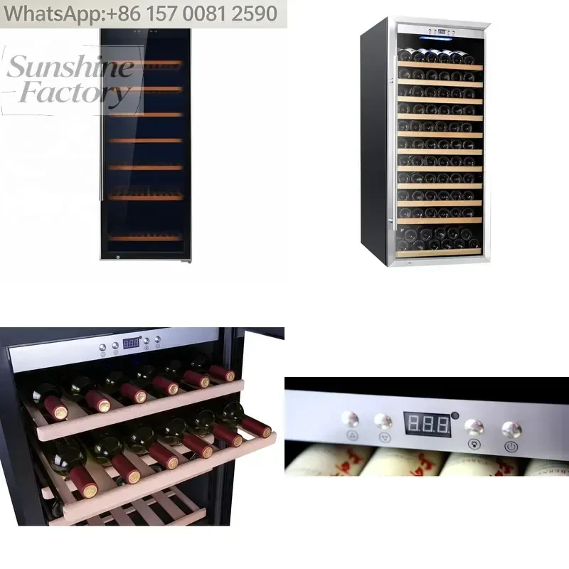 137 Bottles Temperature Controlled Single Zone Wine Fridge Large Wine Cooler Cabinet
