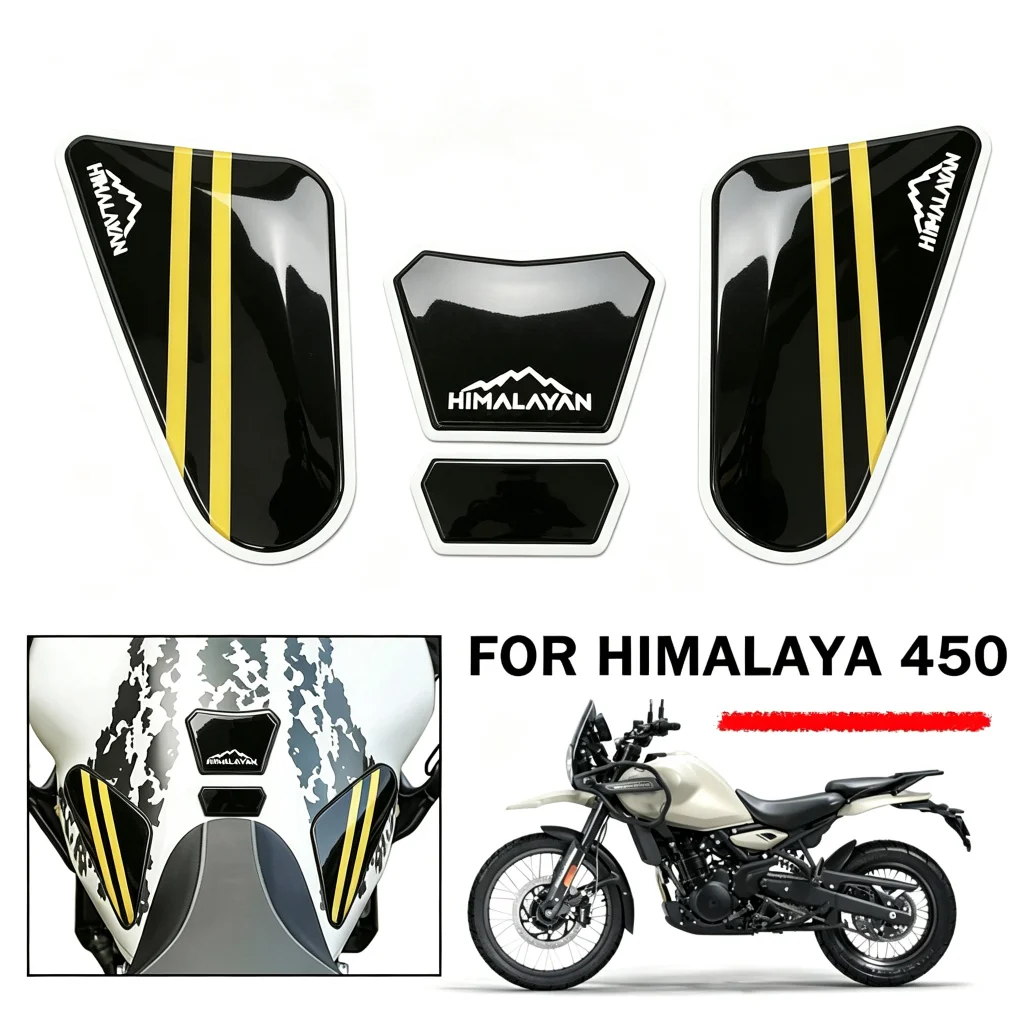 Per Himalaya 450 HIMALAYAN450 2024 2025 Adesivi Antiscivolo Per Serbatoio Laterale Moto Adesivo In Resina Epossidica 3D Himalayan 450-image