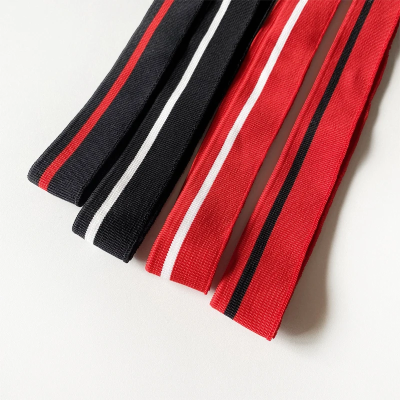 90x3.5cm Thin Thread Ribbed T-Shirt DIY Fabric round Neck Summer Autumn Clothing Accessory with Heart Leader Mouth Hem