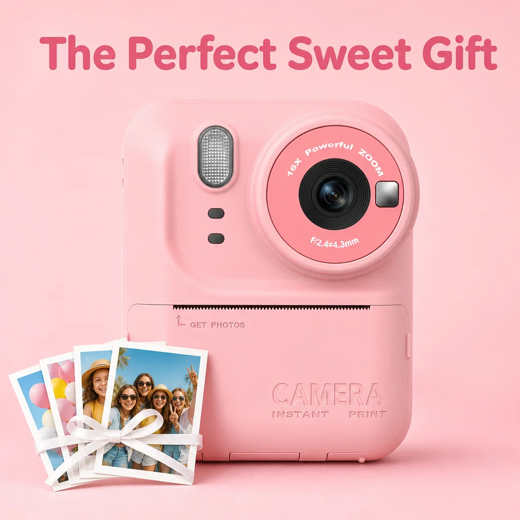 

2026 New Kids Camera Cartoon Digital Camera with Stand HD Photo Video Recorder Mini Toddler Toy Birthday Gift for Boys Girls
