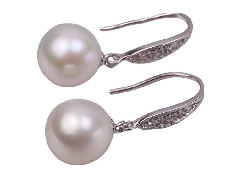 Terisa Pearl Jewelry 10mm White Round Freshwater Pearl Earring for Women T-FES183