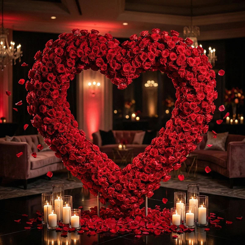 Aluminium Heart Arch Backdrop Stand, Sturdy and Durable, for Baby Showers, Wedding Ceremonies, Birthday Party Decorations, 6.5ft