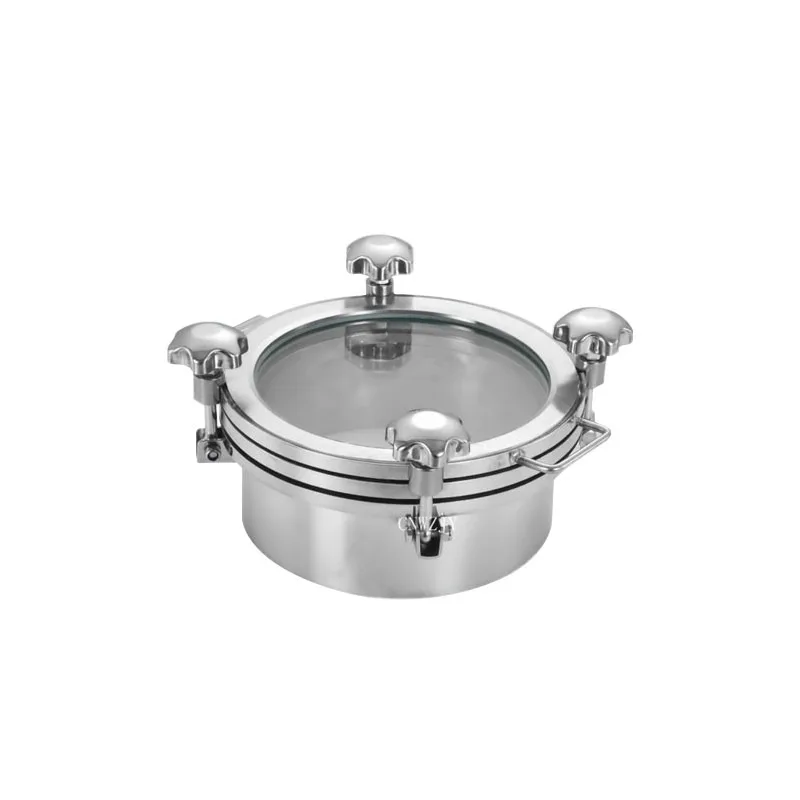 304 pressure manhole cover large glass, with flange hand hole welding thickened observation window
