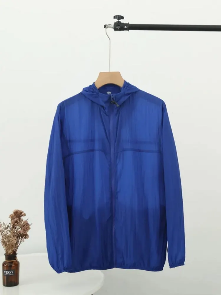 

Portable Sun Protection Skin Clothes New Outdoor Sports Fiing Casual Lightweight Breathable Hooded Jaet Men Summer