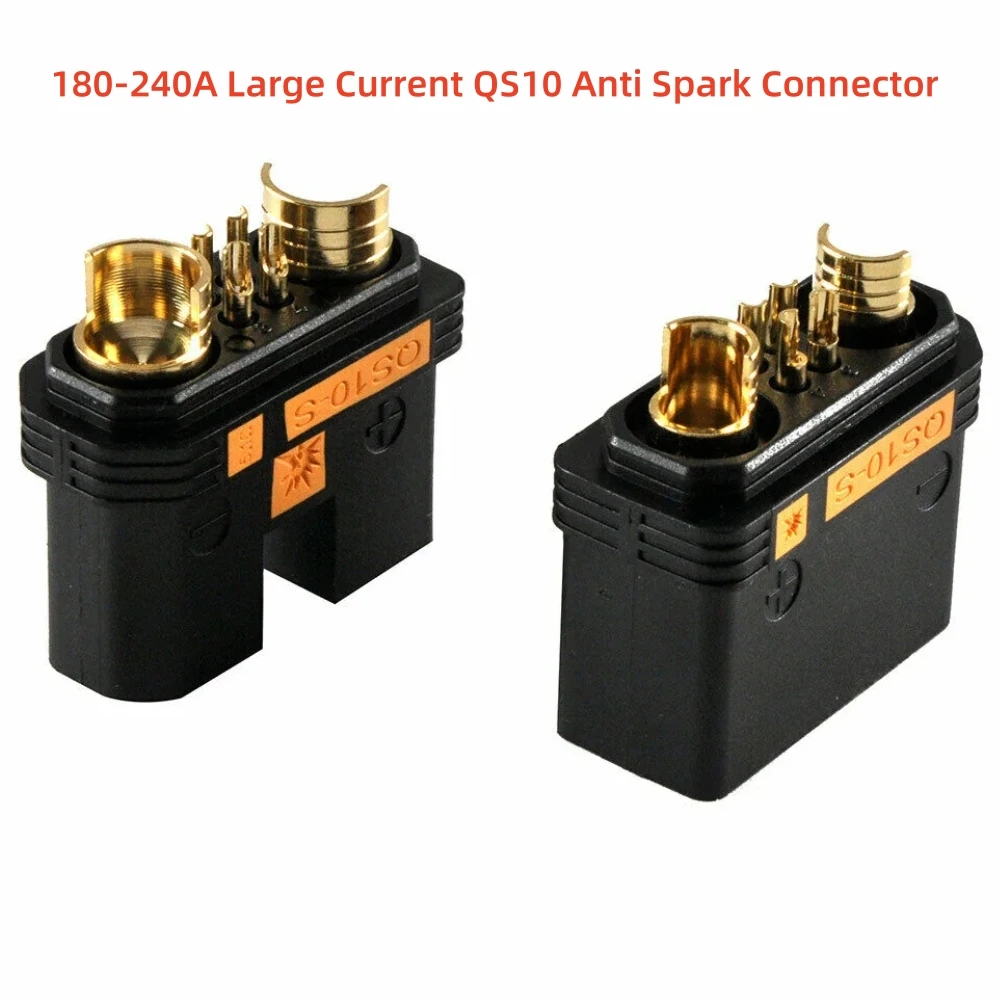 

180-240A High Current QS10 10mm Anti Spark Connector Gold Plated Connector for RC Model/Balance Bike/Scooter/Electric Bicycle