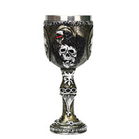 Creative Crow Stainless Steel Wine Glass 3D Horror Skull Halloween Red Wine Glass Personalized Beer Glass Christmas Gift