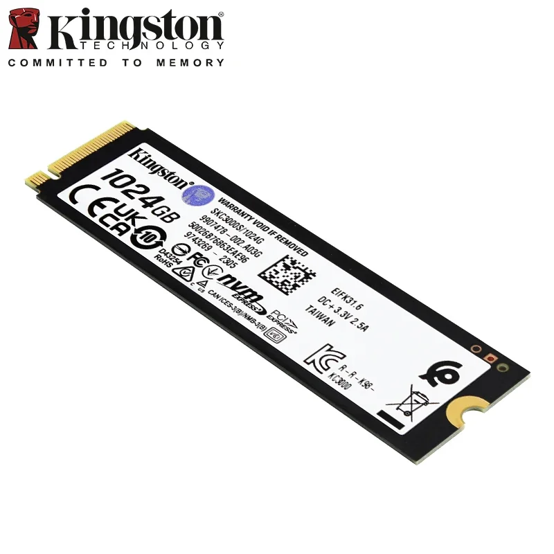 Imagem -02 - Kingston-armazenamento Ssd para Pcs Desktop e Laptop Kc3000 1tb 2tb Pcie 4.0 Nvme M.2