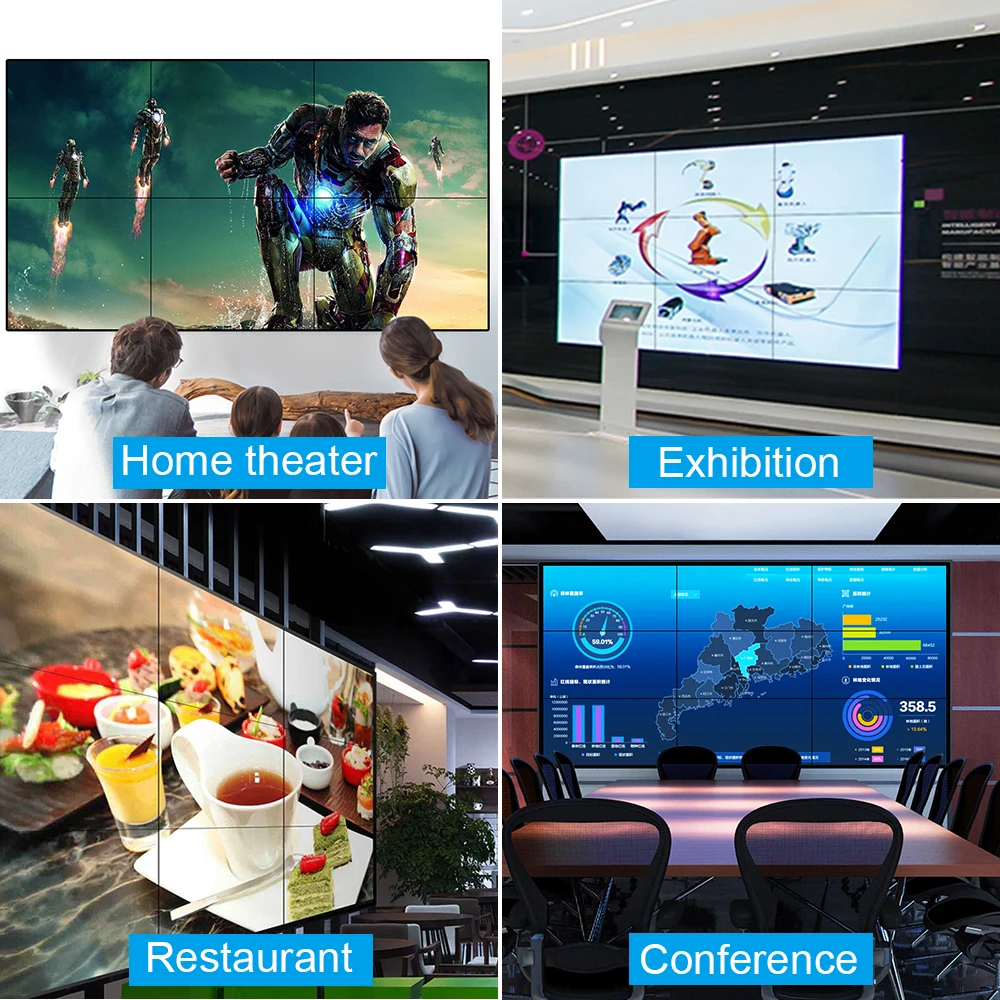 Controller da parete video HDMI Tech 9 canali 3x3 per giunzione TV