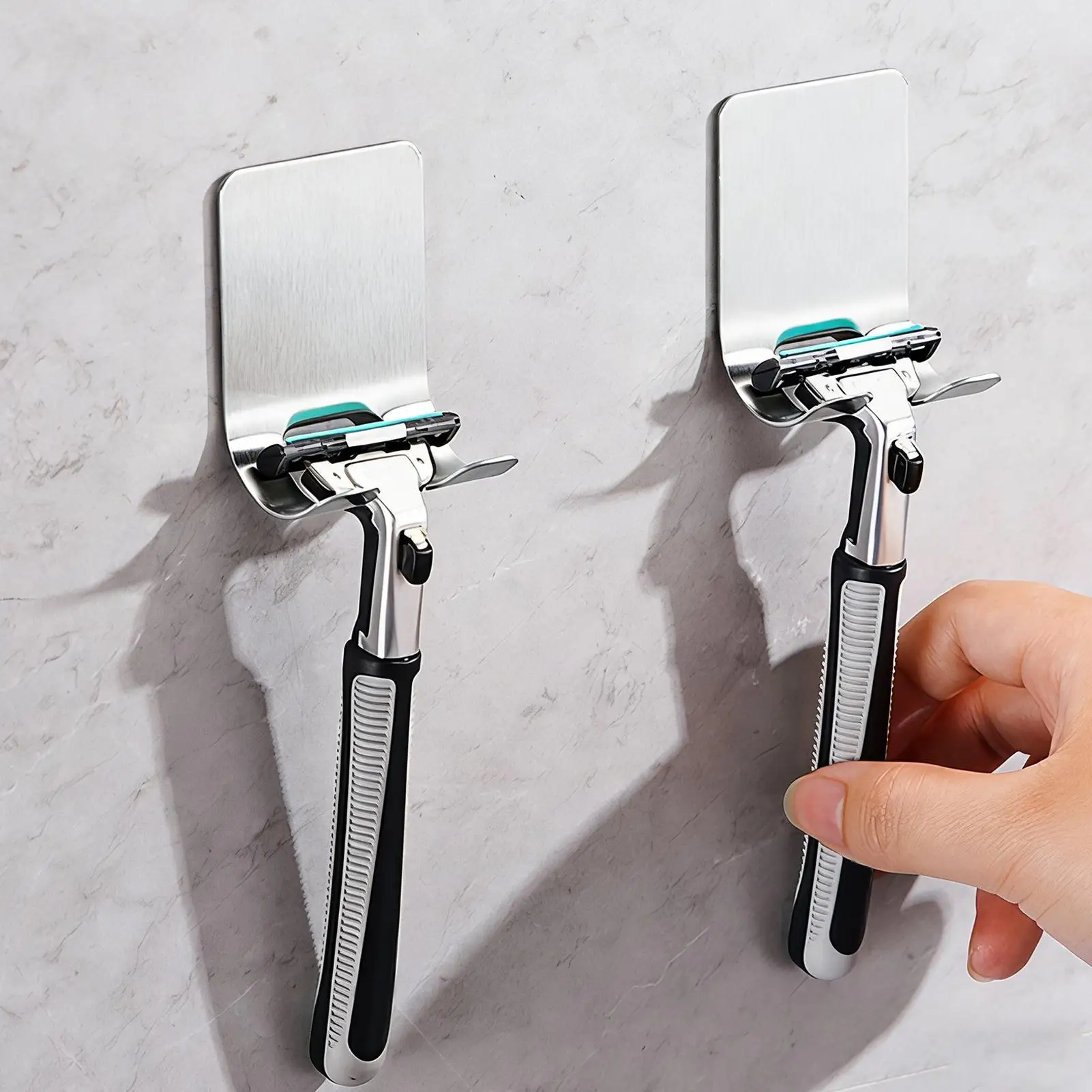 

Вешалка для бритвы для душа, сверхмощная самоклеящаяся вешалка, настенный держатель для ванной комнаты, вешалка для бритвы, вешалка для халата из люфы, гаджеты, ключ для пальто