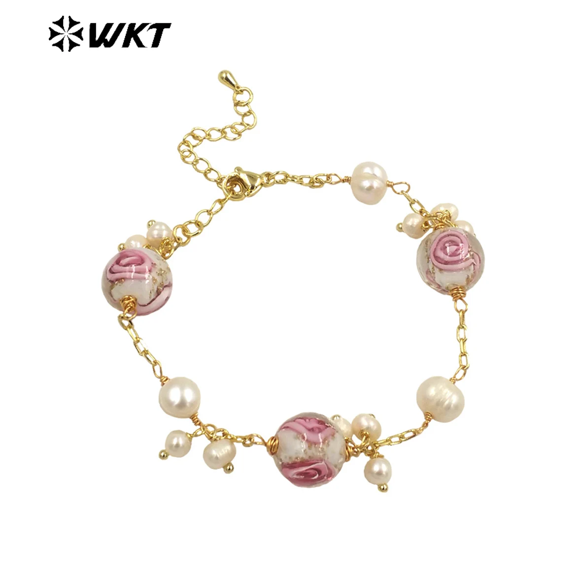 

WT-MPB095 WKT 2023 Beautiful Bracelet Colour Glaze & Pearl Women Trend Accessories Jewelry New Selling Adjustable