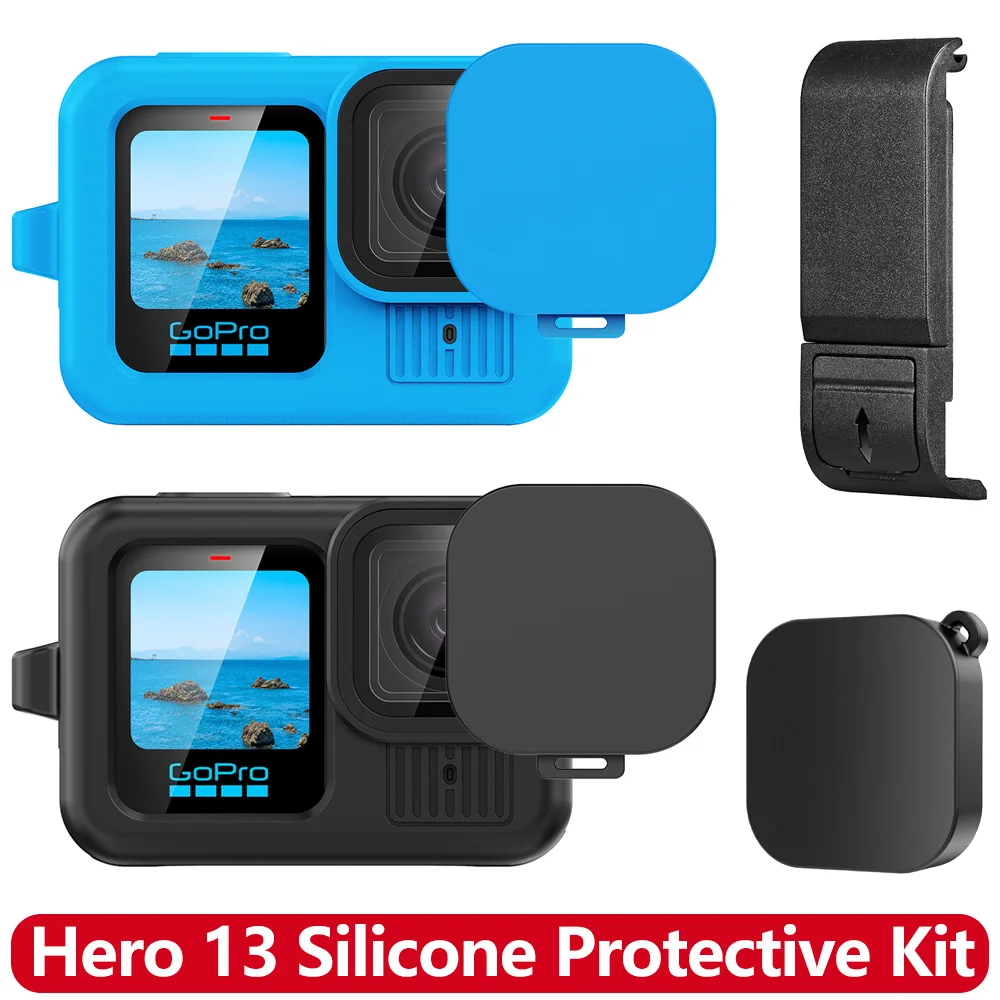 Silicone Case Protective Lens Cover Hand Strap Tether Soft Shockproof Skin for GoPro Hero 13 Black Action Camera Accessories