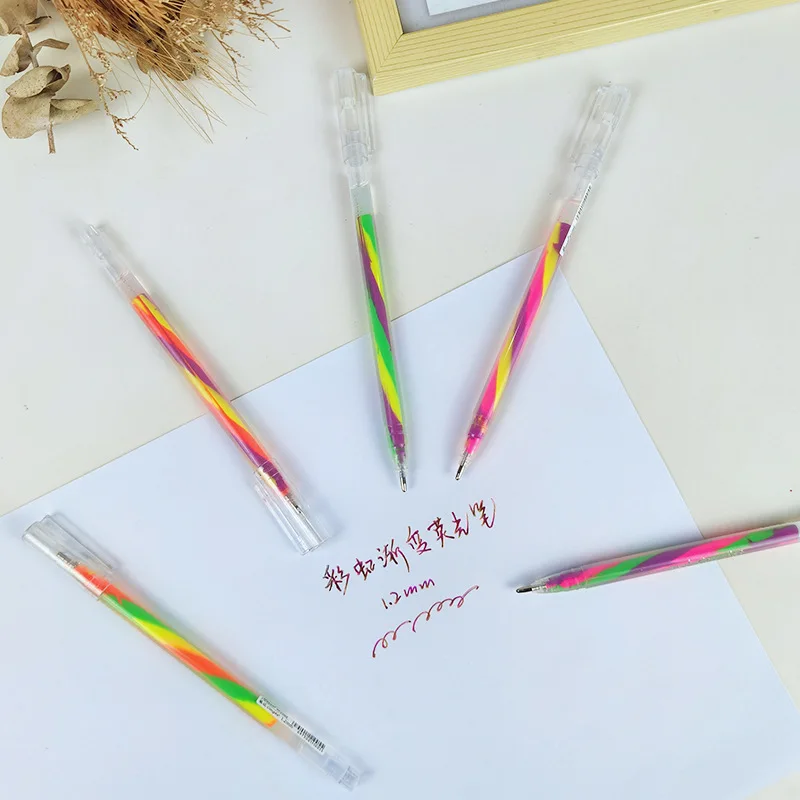Rainbow Multicolor Gel Pens, 6 Pcs,1.2mm Medium Point Smooth Writing Pens, for Class Notes,Artist ,Journaling Note Taking