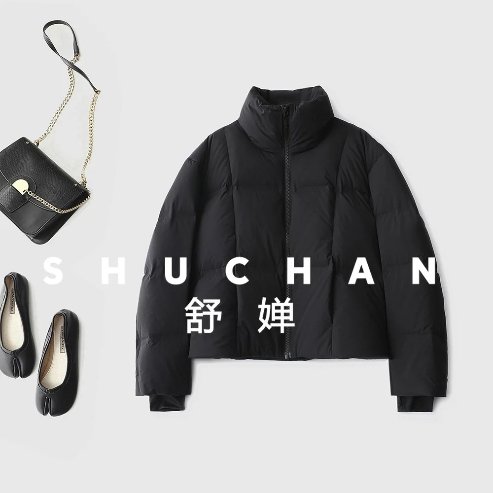 سترة قصيرة بياقة واقفة للنساء شتاء جديد بياقة واقفة Casacos De Inverno Feminino 2025 #5