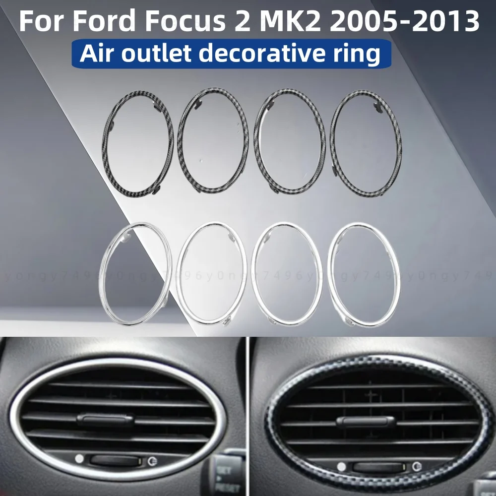 

Car Stickers For Ford Focus 2MK2 2005 2006 2007 2008 2009 2010 2011 2012 2013 Air Outlet Decorative Ring Trim Accessories