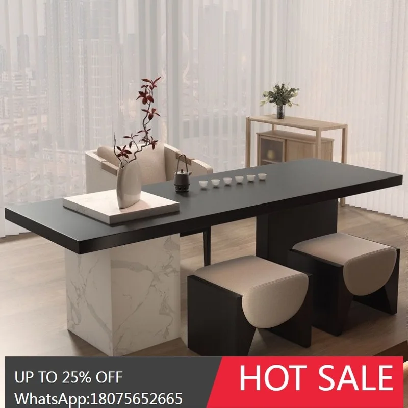 

MJY Простой китайский чайный столик и стулья в стиле дзен, маленький роскошный высококачественный массив дерева