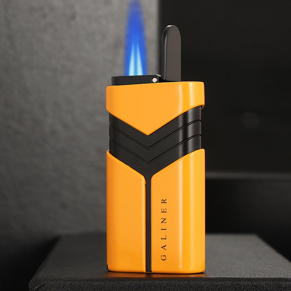 

Galiner Windproof Cigar Lighter Portable Butane Gas Refillable Lighters Practical Smoking Use Accessories Torch Lighter