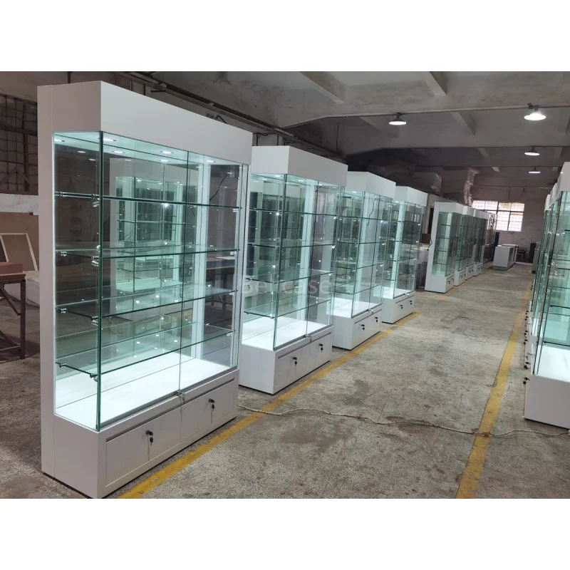 (customized)Modern Custom Smoke Shop Cabinet High End Store Display Counter Jewelry Glass Showcase