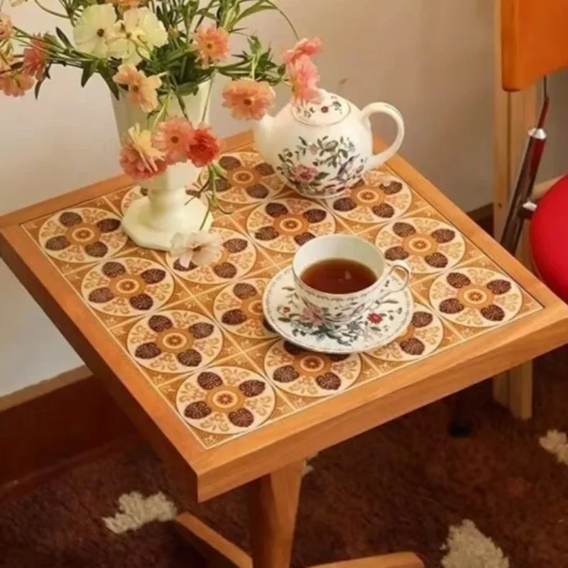 New Vintage Style Coffee Tables Solid Wood Frame Side Stand Waterproof Heatproof Tea Desk Multiuse Balcony Living Room Furn