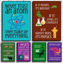 Middle School Chemistry Physics Puns Poster Canvas Painting Funny Science Wall Art Pictures Science Classroom Home Room Decor