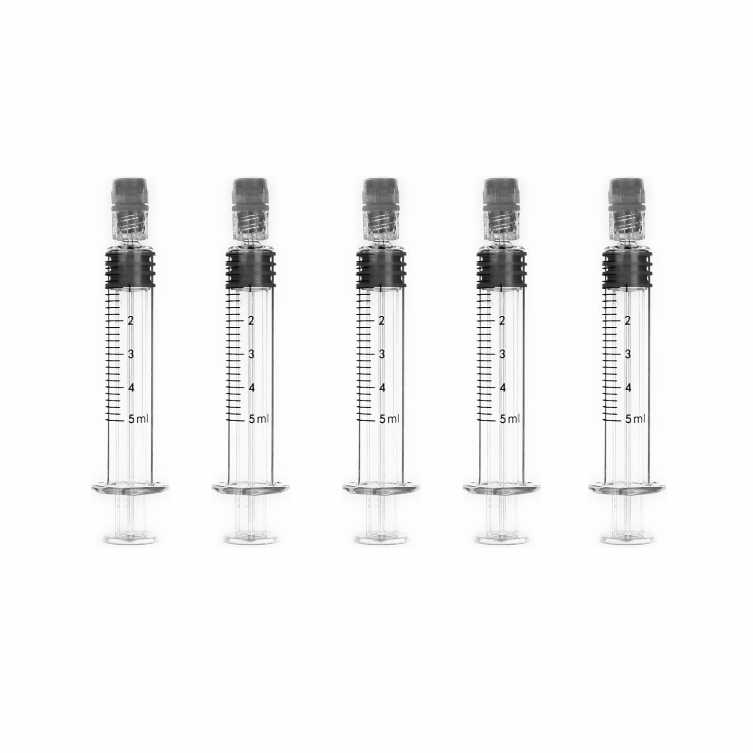 

5 Pcs 5Ml Borosilicate Glass Oil Luer Lock Prefillable Syringe for Oils Distillate,E Juices,Liquids