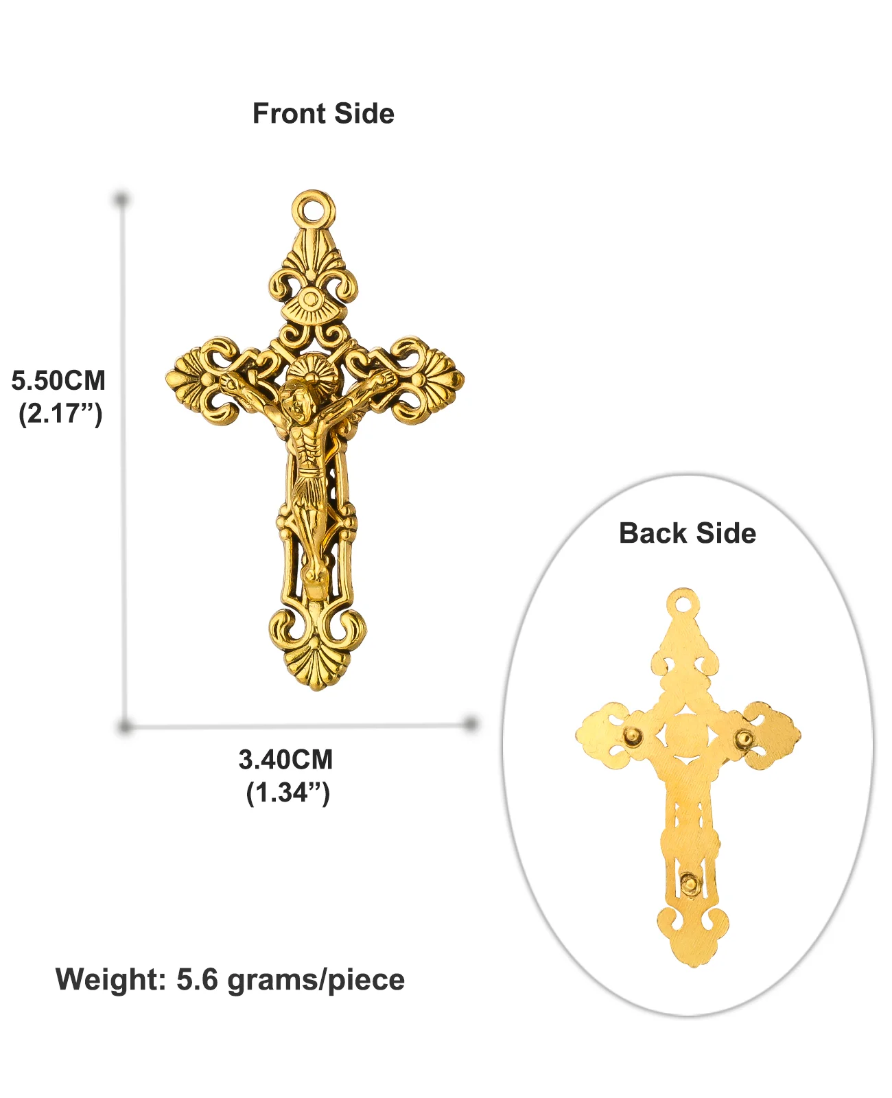 Diyalo 5 Teile/los Floral Kreuz Kreuzigung Rosenkranz Rosenkranz Goldene Anhänger für DIY Halskette Charms Religiöse Schmuck Machen Teile – Detail 6