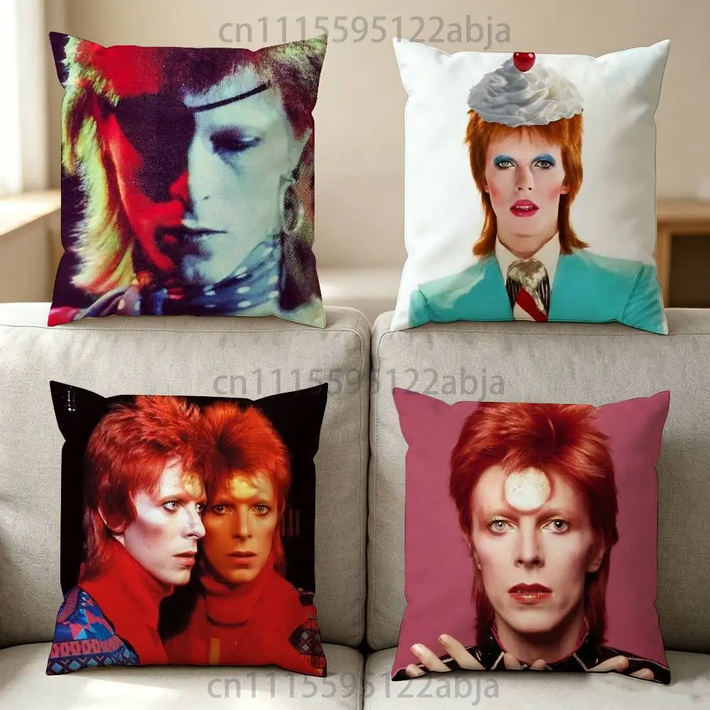 D-David B-Bowie Throw Pillow Case 50x50cm DIY Square Pillowcase Square Office Cushion Cover